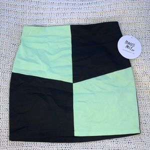 Princess Polly Green and Black mini skirt